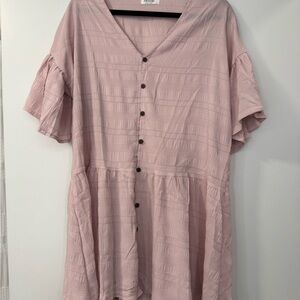 Zara Light Pink Button-Down Blouse